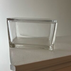 Rectangular Glass Storage Jar With Lid Kitchen Counter Organizer Clear Glass